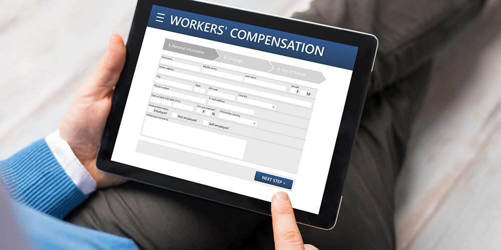 man applying for workers' compensation claim