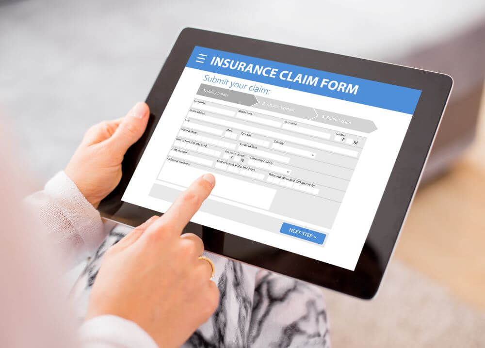 Claims Management system on tablet