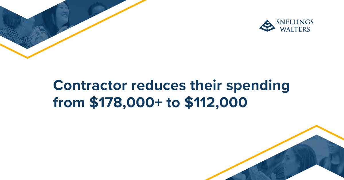 Contractor reduces their spending from $178,000+ to $112,000